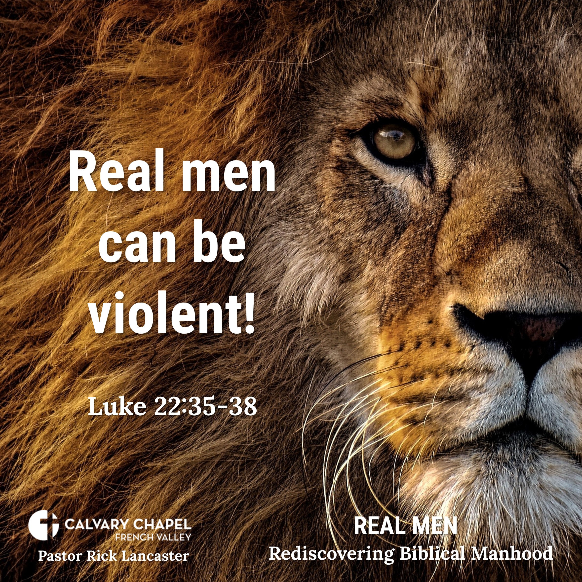 Real Men can be Violent! Luke 22:35-38 - Men's Breakfast – January 20, 2024 - REAL MEN: Rediscovering Biblical Manhood